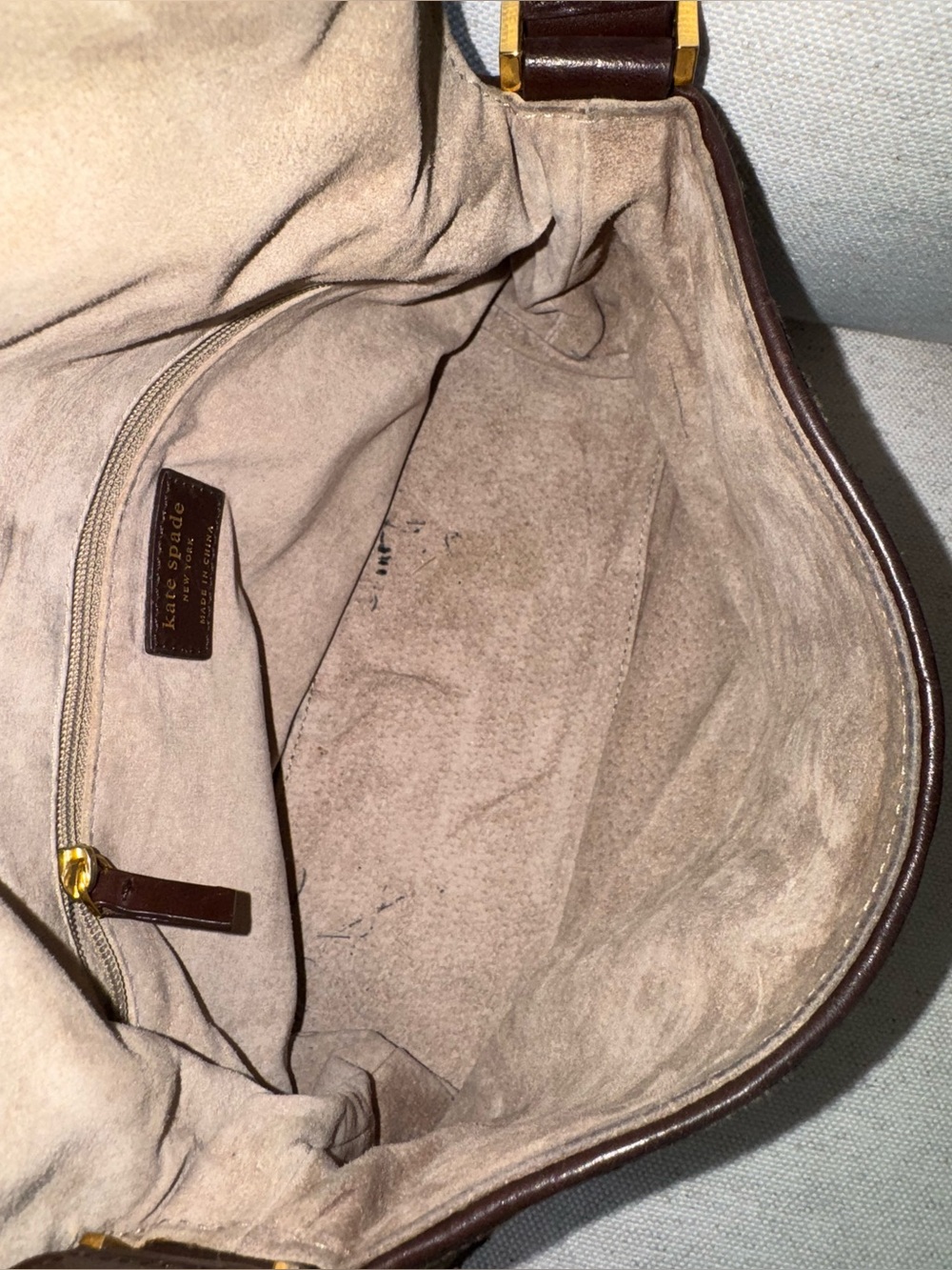 Vintage Kate Spade New York Giraffe Animal Print Brown Shoulder Bag Baguette 90s - Picture 14 of 17